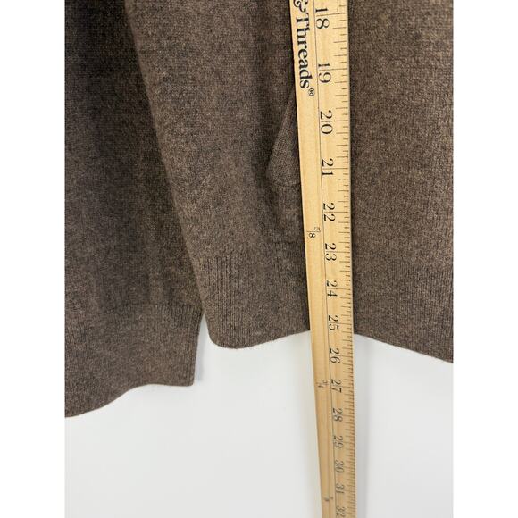 Quince 100% Mongolian Cashmere Full Zip Hoodie Brown Large Soft Luxe Knit - Picture 7 of 9